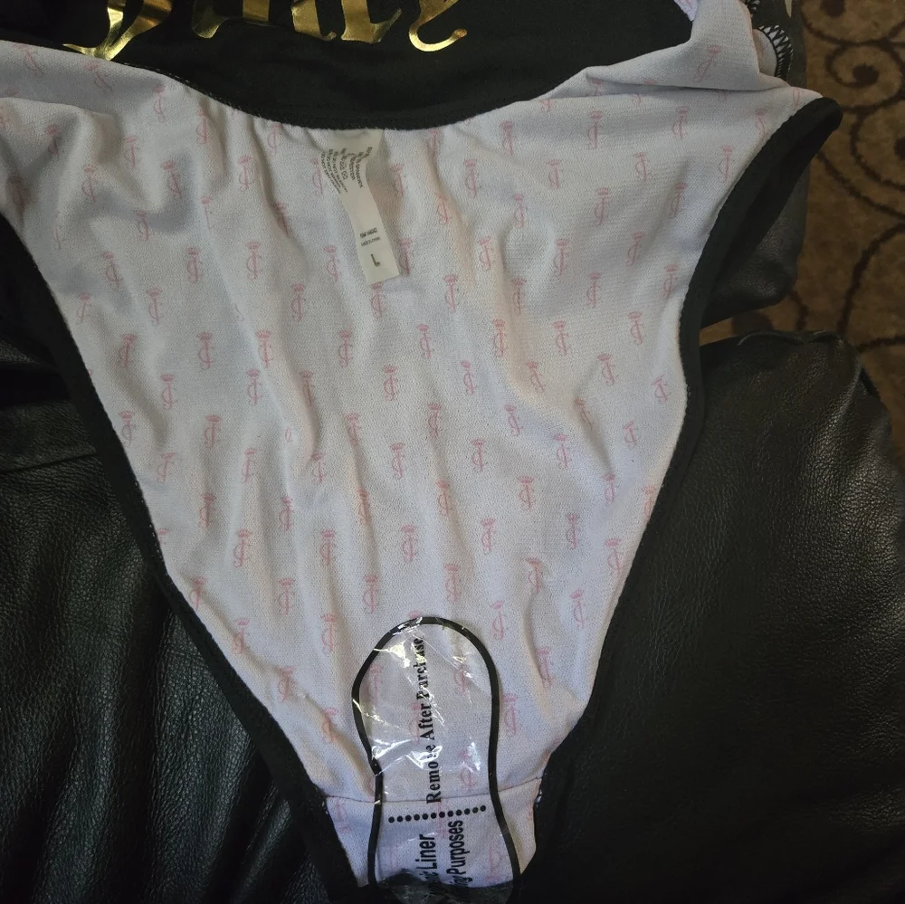 Juicy Couture black label NWT brazilian one piece bathing suit szL - Picture 5 of 9